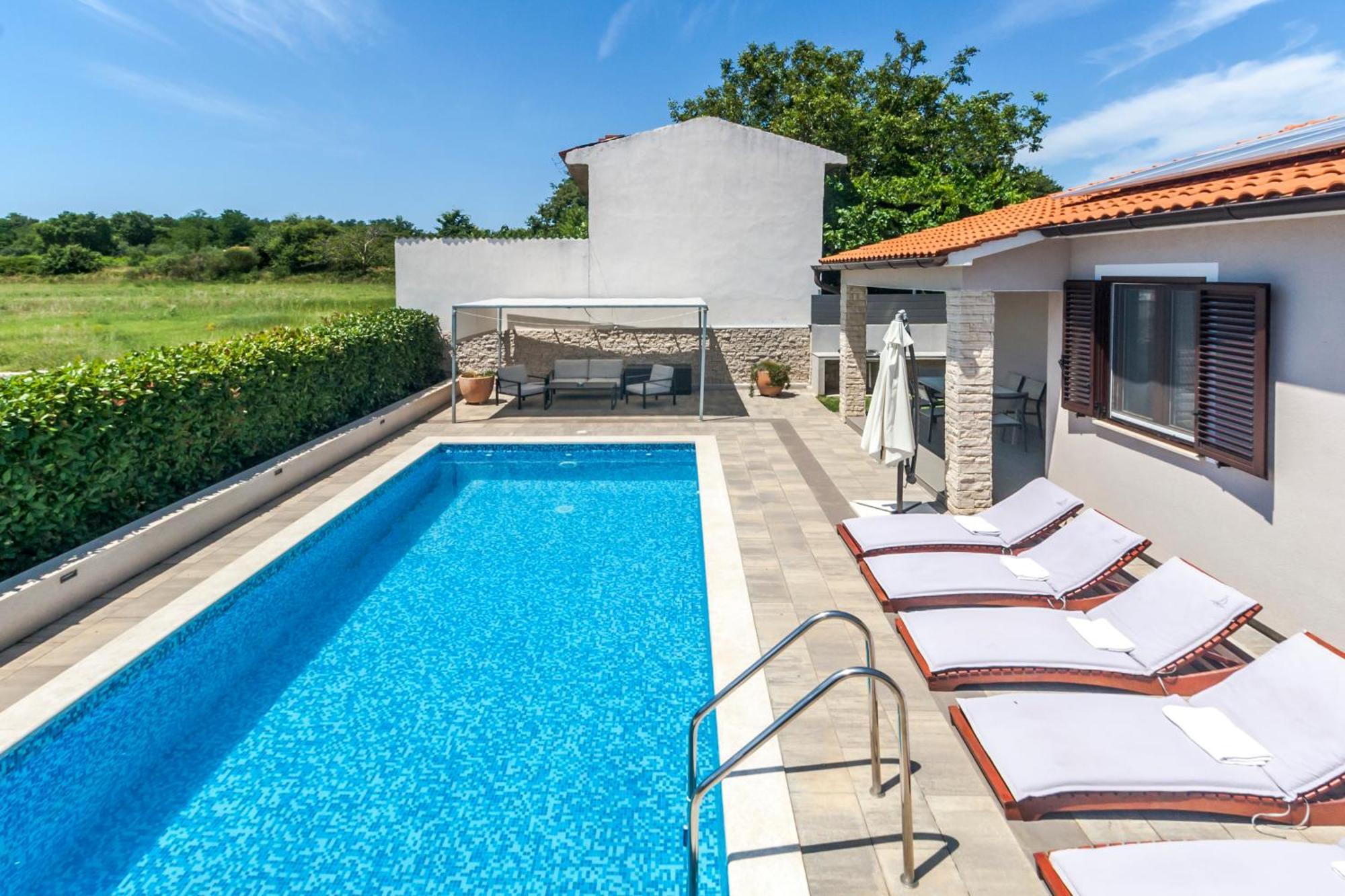 Villa Gortan - Pool House For 7 Guests Near Pula Istria - Ferienhaus Istrien Marcana Экстерьер фото